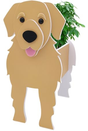 Durimi Planter Dog Shaped Plant Pot, Charming Face Flower Pots for Indoor and Outdoor Plants, Unique Decoration for Garden and Home (Golden Retriever.)