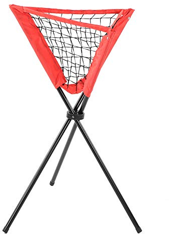 Leapiture Triangular Net Bag Softball Practice Net Portable Baseball Batting Tripod Ball Rack Baseball Training Equipment for Gyms and Sports Facilities Red