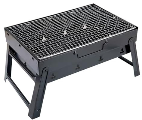 Holzkohlegrill Klein Edelstahl Klappgrill Klein Outdoor Picknick Campinggrill Picknickgrill Barbecue Grill Kleiner Tisch Tischgrill Für Camping Picknicks Garten Strand Party (Color : /Black, Size :
