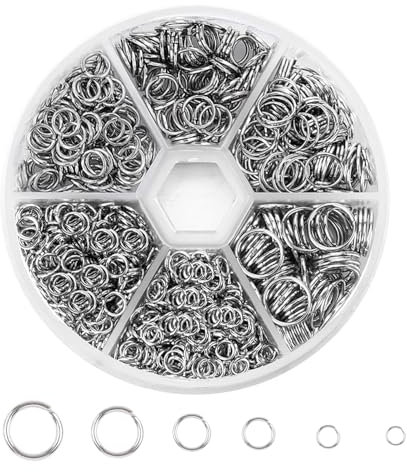 Biegeringe Silber 1390 Stück Offene Biegeringe Sprungringe Schmuckherstellung Sprung Ringe Metall Offene Ringe Spaltringe Silber Größe 6
