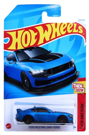 Hot Wheels - Ford Mustang Dark Horse - Then and Now 10/10 - HRY93 - Short Card - Sportwagen - blau matt - Mattel 2024 – 1:64