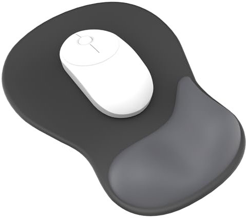 Giecy Tapis de Souris avec Support pour Repose-Poignets en Gel, Ergonomique Concave à Support Doux et Base antidérapante(Schwarz)