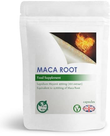 Maca Root 4000mg - Popular Peruvian Maca - High Potency Herbal Booster for Women & Men - Black Macca Root Powder Extract Capsules (Pack of 60)