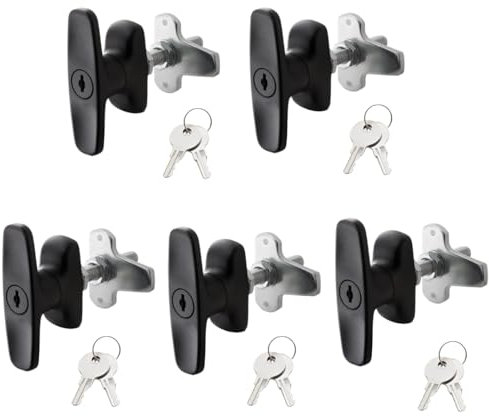 TANFEI T Handle Lock, Truck Topper T Handle Latch for Truck Cap Canopy Camper Shell Toolbox Pickup Trailer, RV T Handle Lock (5 Pack)