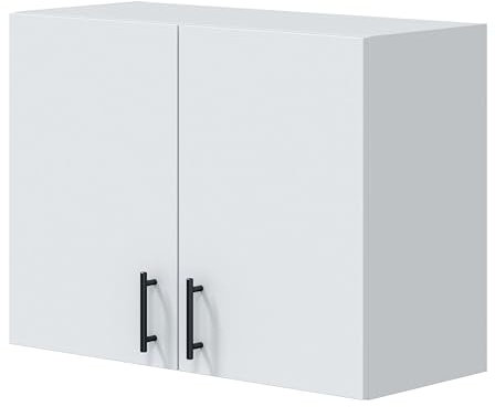 Miroytengo Módulo Alto de Cocina para Colgar 80 cm Mueble Alto Cocina Suspendido Kira Blanco Brillo 80x59x34 cm