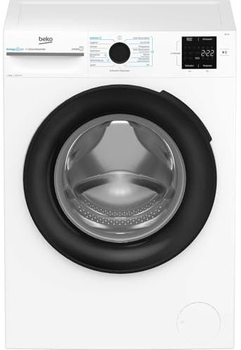 Beko BM3WFU31041X freistehende Waschmaschine, Waschvollautomat, 10 kg, EnergySpin, Schleuderwahl 1400 U/min, Hygiene+ allergikergeeignet, Coldwash Wasser-& Zeitersparnis, Weiß