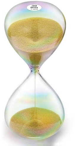 SuLiao Sanduhr, Gold Sanduhr 30 Minuten Groß, Die Bunten Gläser Sanduhr 30 Min, Hourglass Sand Time für Kinder, Klassenzimmer, Zuhause, Schreibtisch, Bürodekoration