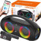 LTC - Bluetooth Lautsprecher mit USB, Akku und RGB Licht - Musikbox, Partybox - Bluetooth 5.0, Lautsprecher 2X3'' USB/SD/AUX 4000MAH - Boombox - Mikrofon - Fernbedienung - 60WATT
