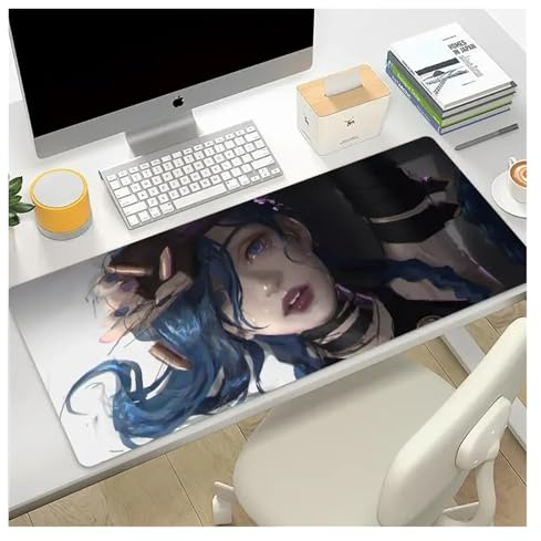 Tapis de souris de jeu PC Tapis de souris XXL Bureau for ordinateur portable Arcane Gaming Accessoires informatiques Table Clavier d'ordinateur antidérapant Tapis de souris(BLACK-11,400X900X4MM)