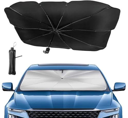 Sonnenschutz Auto Frontscheibe Auto Sonnenschutz FrontscheibeSonnenschirm Frontscheibe Auto Faltbarer Sonnenschirm Für Auto Groß Sonnenschirm Auto für Die Meisten Auto SUV(131 x 70 cm)