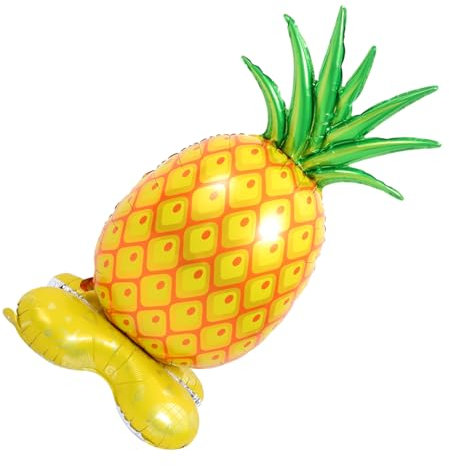MOLUCKFU Ananas Ballonfolie, Hawaii Ballons, Ballondekoration, Hawaii Stil Ballon, Ananas Modellierfolienballons, Aluminiumfolienballons, Partyballons, Kreative Folienballons
