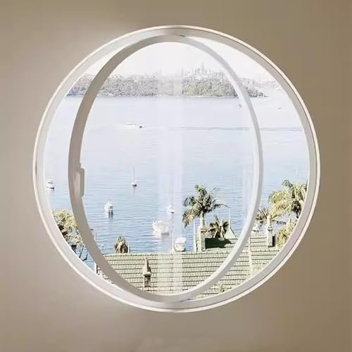 YXLLGS Ventanas de Ojo de Buey Redondas, Ventanas corredizas, Persianas Exterior, for baño, Dormitorio, Sala de Estar(White,30x30cm/12x12in)