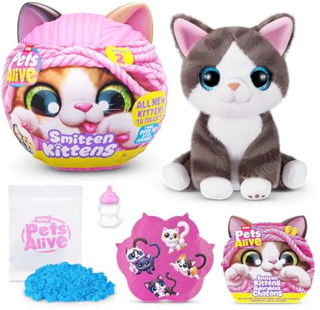 Pets Alive Smitten Kittens Series 2 (Dragon Li) by ZURU – Interactive Plush Cat Toy with 10 Sounds, Surprise Unboxing, Soft Collectible Pet for Ages 3+