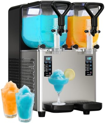 GSE Commercial Slush Machine for Business Food Service Equipment, Frozen Drink Machines for Frozen Snack Kiosks, Homes, Parties, Cold Drink Shop, Create slushy, Cocktails, Milkshakes, Frozen Juice, 8L