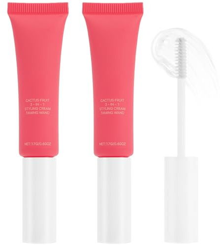 ALIIP Cactus Fruit Hair Styling Taming Wand,Frizz Control Cream,2 Pack,17g | Lightweight non-greasy non-sticky formula for stray hair, Compact for quick hairstyle touch-ups, creates tidy smooth looks