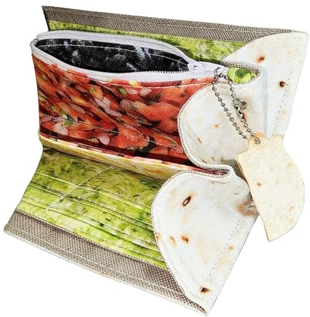 Portefeuille Drôle en Forme de Burrito Organisateur Élégant | Portefeuille Tortilla Pour Femmes Et Hommes Pour Les Amoureux, La , Les , L'Épouse, Le Mari Et La Petite