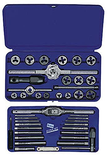 IRWIN Tools 26317 Metrisches Gewindebohrer- und Sechskant-Schneideisen-Set, 41-teilig