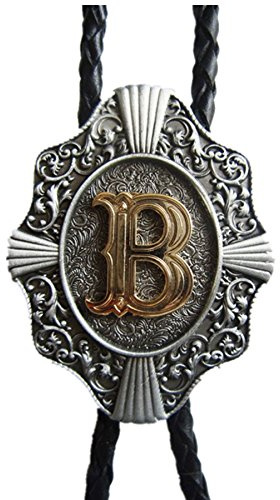 JEAN'S FRIEND Initial Letter Western Wedding Bolo Tie (Letter B) US Stock
