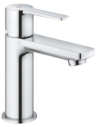 GROHE Lineare - Einhand- Waschtischarmatur (wassersparend, XS-Size, schnelle Befestigung, mit Temperaturbegrenzer, flexible Anschlussschläuche), chrom, 23791001