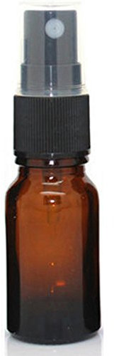 Bluelans® Empty Amber Glass Spray Bottle - 30ml Refillable Container Great For Essential Oils, Cleaning Products, Homemade Cleaners, Aromatherapy, Beauty Treatments - Durable Black Mist Spray (30ml)