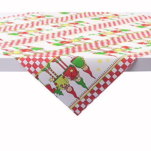 Sovie Home Tischdecke Lilo in Rot-Grün aus Linclass® Airlaid, Einweg Weihnachtstischdecke stoffähnlich, ideal für Advents- & Weihnachtsfeiern, 80 x 80 cm, 1 Stück