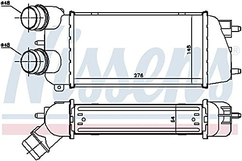 NISSENS 96495 Ladeluftkühler LLK für CITROËN C3 I Schrägheck (FC, FN) Turbo Intercooler Netzlänge 275 mm, Netzbreite 147 mm, Netztiefe 64 mm