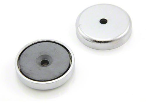 Ferrite Y30BH Pot Magnet for Arts, Crafts, Model Making, DIY, Hobbies, Office, and Home - 40mm dia x 8mm thick x 5mm c/sink - 15kg Pull - Pack of 10