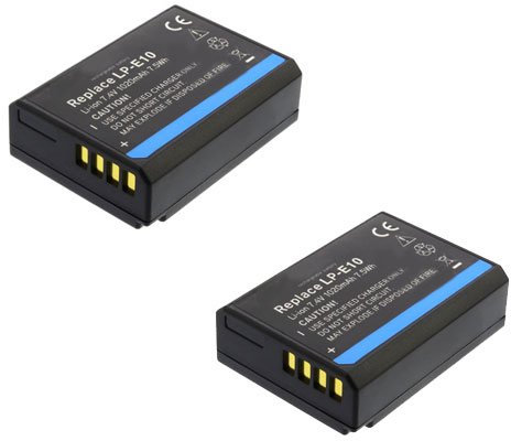 2X Ersatz Akku LP-E10 mit 1020mAh für Canon EOS 1100D 1200D 1300D 2000D 4000D, EOS Rebel T3 T5 T6, EOS Kiss X50 X 70 X80 ACCU Li-ion