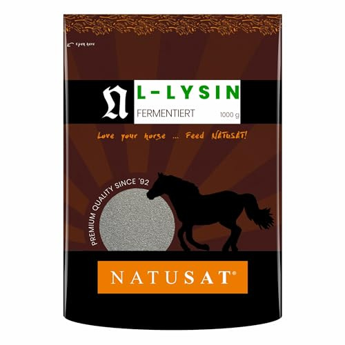 NATUSAT L-Lysin - Aminosäure, Muskulatur, Immunsystem, Abwehrkräfte & Atemwege für Pferde (1000 g)