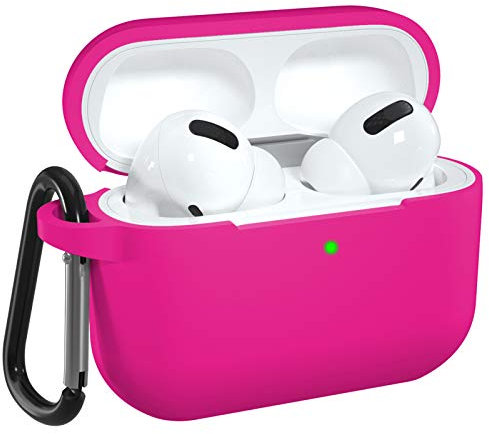 DGege Silikonhülle Kompatibel mit Apple AirPods Pro, Schutzhülle Soft Case mit Karabiner für Airpods Pro 2