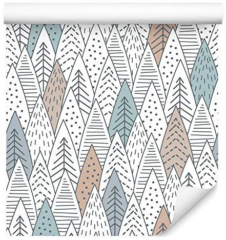 Wallepic Tapete 10m Vlies Tapete Kinderzimmer Natur Bäume Vliestapete 1000x53cm Wand Tapete Wohnzimmer Kinderzimmer Moderne Wanddeko Wand Dekoration