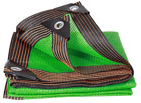 Geovne Paño de Sombra para Exteriores,8 Pines,Malla Sombreadora Verde Resistente a UV,Malla de Sombreo Transpirable,Red de Sombreado Antracita,para Piscina,Invernadero,Techo (6x10m)