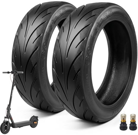 VOLOHAS 60/70-6,5 Tubeless Reifen mit Ventil für Xiaomi 5/5 Pro/5 Max, für Ninebot Max G30/G30D/G30D2 Elektroroller 10 Zoll Ersatzräder Hochelastische Ersatz Reifen Rutschfest und verschleißfest