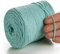 MeriWoolArt® Metallische Makramee Garn 2mm x 225m Farbig für Schnur Schmuckherstellung, Makramee Accessoires Schmuck - Boho Makramee Seil Garn - Glanz Lurex Recyceltes Baumwollgarn (Lurex Aqua)