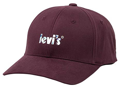 LEVIS FOOTWEAR AND ACCESSORIES Damen Women's Poster Logo Flex FIT Cap, Dark Purple, One Size