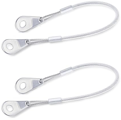 Ganter Normelemente GN 111.2-200-C-TR Edelstahl Halteseil | 2 Stück, Silber, Länge: 200 mm