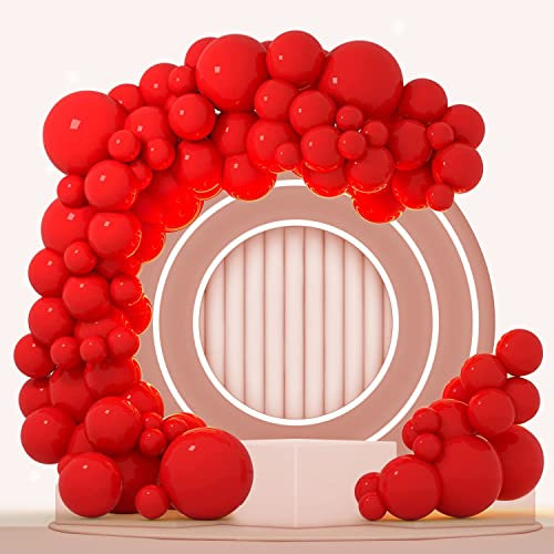 Rot Luftballon Set - 100 Stück Rot Ballon Girlande Verschiedene Größen 45 30 25 13 cm,Rot Ballongirlande Helium Ballons Deko für Verlobung Hochzeit Baby Shower Geburtstag Party Dekoration