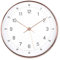 K&L Wall Art Lautlose Moderne Wanduhr Rosé Gold langlebiges Quarz Uhrwerk ohne Tickgeräusche rund Ø 25 cm für Wohnzimmer, Bad und Schlafzimmer (Weiß Roségold Optik)