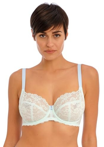 Freya Women's Offbeat Underwire Side Support Bra Full Coverage, Opaque, Pure Water, 32JJ US