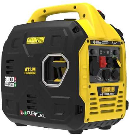 Champion Power Equipment Strominverter Dual-Fuel (max. Leistung 3000 W, tragbarer Inverter, Laufzeit bis zu 11,5 Stunden, extrem leise, Notstromaggregat) 93001i-DF-EU