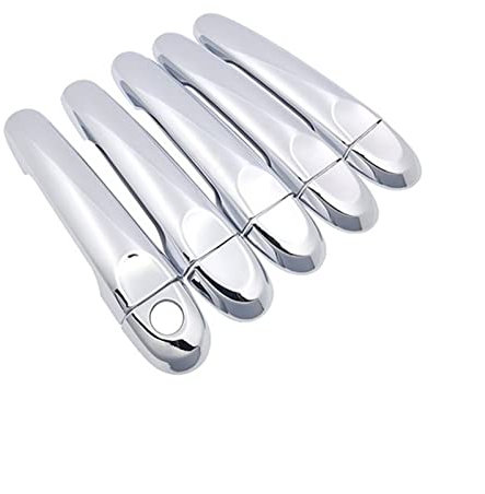 Auto-Außentürgriffe Auto-Chrom-Außentürgriff-Abdeckungs-Ordnung für N-is-san für Würfel Z12 2010 2011 2012 2013 2014 2015 Türgriff Abdeckung Auto (Color : 5 Door No Button)