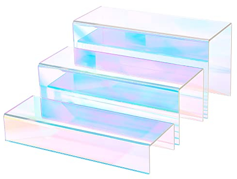 PandaHall 3 Größe Rainbow Display Riser Acryl Ausstellungsständer Große Sammlerstücke Regal Vitrinenbefestigungen Für Schmuck Kosmetik Dessert Cupcake Süßigkeiten Tischdekoration
