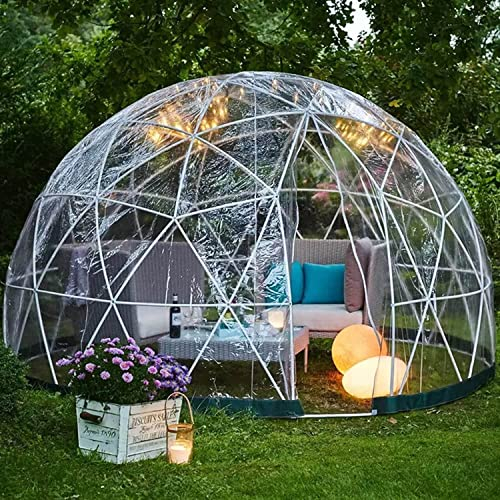 3,6 m/12 ft Bubble Tent Dome House, transparentes Campingzelt, Garten Outdoor Clear Dome Shelter Geodätische Kuppel 5-7 Personen für Hinterhofterrassen, Outdoor Dining Hinterhof Camping Stargazing