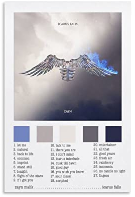 Zayn Malik Icarus Falls Poster Dekorative Malerei Leinwand Wandkunst Wohnzimmer Poster Schlafzimmer Malerei, Leinwand Kunst Poster Und Wandkunst Bilddruck Moderne Familienzimmer Dekor 12x18inch(30x45c