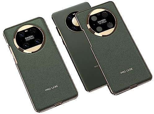 COQUE Huawei Mate 40 Pro,Étui de téléphone Portable incurvée en Cuir uni galvanisé,Housse de téléphone Pliable pour Huawei Mate 40 Pro-Vert