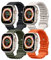 Paquete de 4 correas Ocean compatibles con Apple Watch Ultra Band de 49 mm, 46 mm, 45 mm, 44 mm, 42 mm, para hombres y mujeres, correas de silicona suave para iWatch Ultra Ultra 2 Series 10 9 8 7 6 5