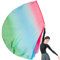 Baisdan Drapeaux de culte en demi-cercle en mousseline de soie avec tige flexible pour église, culte prophétique, adoration, louange, danse (8# rouge, bleu, vert)