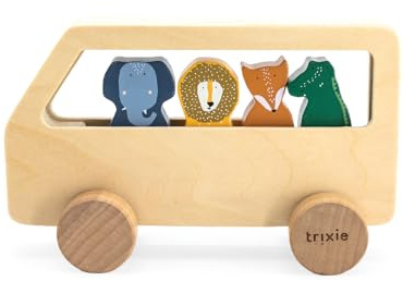Trixie Holz-Tierbus - FSC Holzspielzeug Bus mit Tieren - pädagogisch
