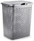 AC - Cesto Rattan para Ropa Sucia con Tapa y Asas - Pongotodo de plástico - Cubo para Colada - Imitación de Mimbre - Fabricado en España (Plata - 38 litros - 49 x 38,5 x 29,5 cm)