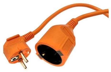 Rallonge de Courant 15 m 3 x 1,5 mm 16 A, Couleur Orange, idéal pour connecter des appareils électriques en extérieur ou en intérieur.